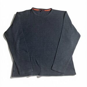 VINTAGE Banana Republic Sweater Mens Small Charcoal Grey Cotton Ribbed Y2K-2003